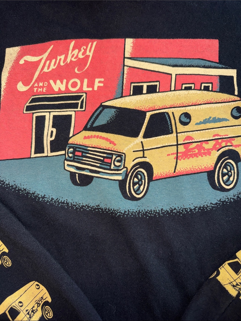 Turkey and the Wolf Black Long Sleeve Tee with Yellow Van Graphic Size XL - Picture 5 of 9